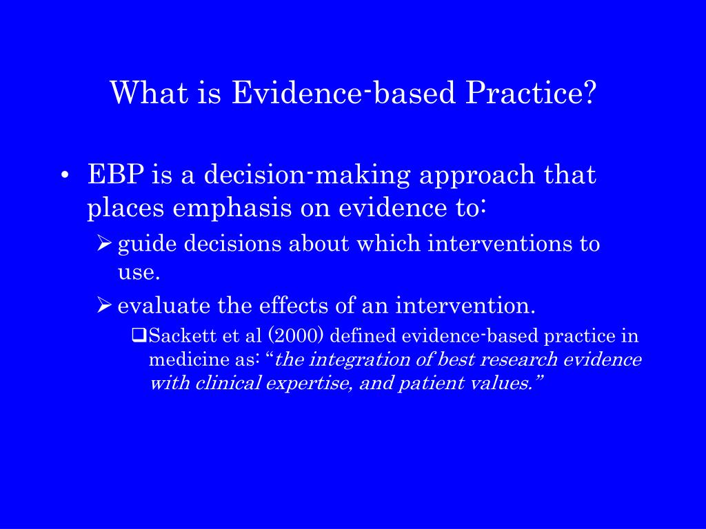 best practice evidence based